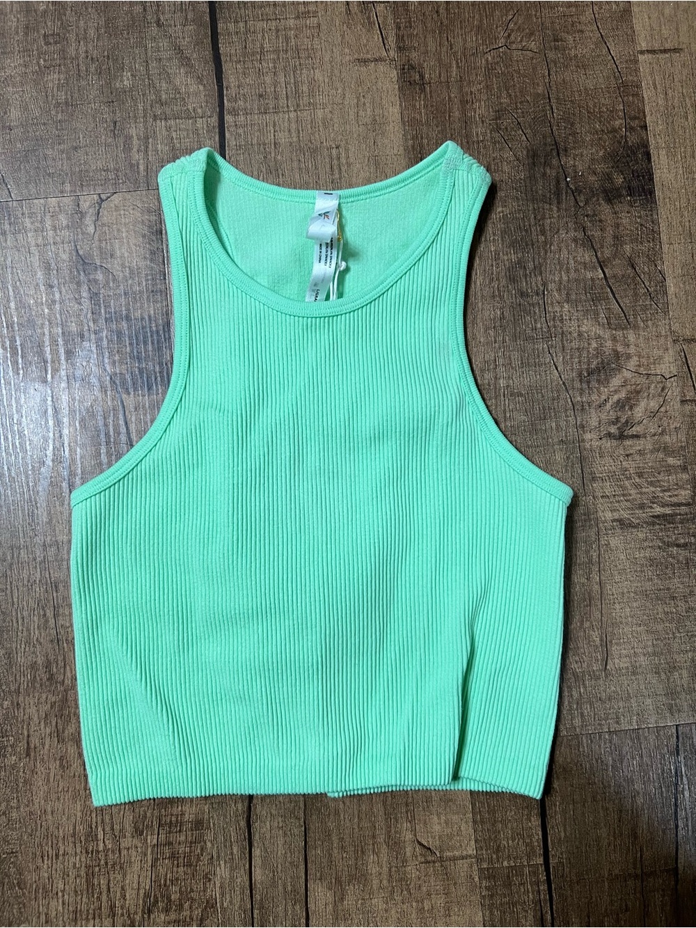 Ribbed Crop Tank Top - Mint Green